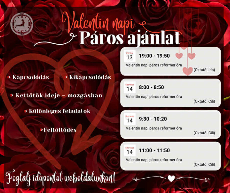 Valentin napi páros pilates órák